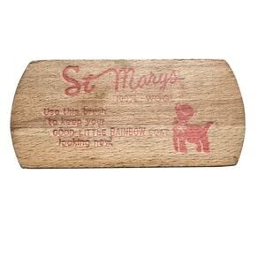 Vintage St Marys Wire Brush for wool coats Wood Block Clothing Brush